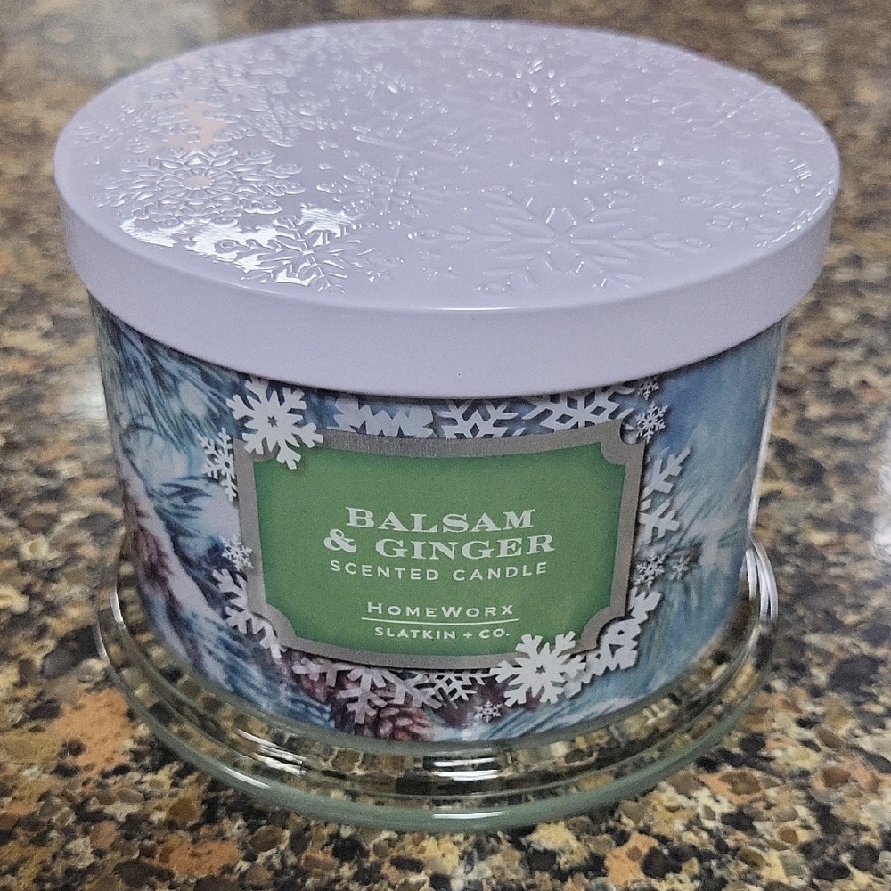 Balsam & Ginger 3 Wick Candle (Homeworx by Slatkin & Co.)